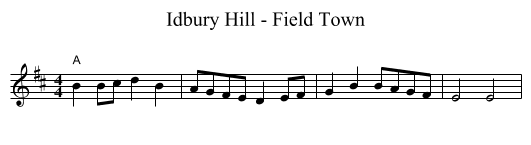 Idbury Hill - Field Town - staff notation