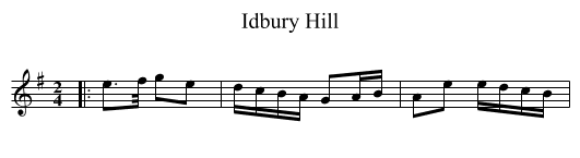 Idbury Hill - staff notation