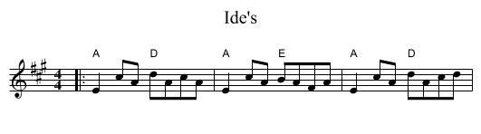 Ide's - staff notation