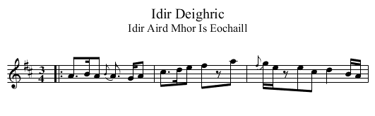 Idir Deighric - staff notation