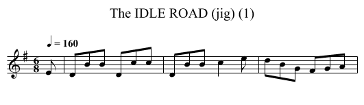 IDLE ROAD (jig) (1), The - staff notation