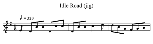 Idle Road (jig) - staff notation