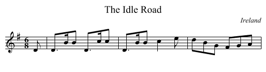 Idle Road, The  - staff notation