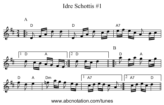 Idre Schottis #1 - staff notation