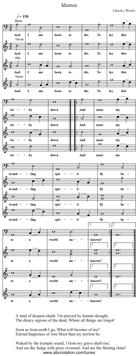 Idumea - staff notation