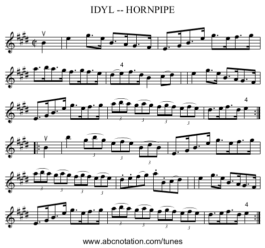 IDYL -- HORNPIPE - staff notation