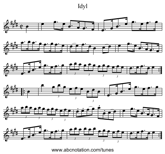 Idyl - staff notation
