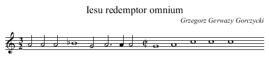 Iesu redemptor omnium - staff notation