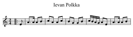 Ievan Polkka - staff notation