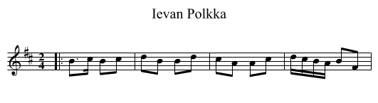 Ievan Polkka - staff notation