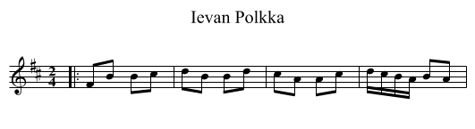 Ievan Polkka - staff notation