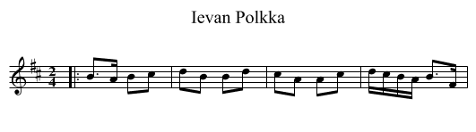 Ievan Polkka - staff notation