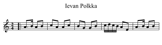 Ievan Polkka - staff notation