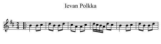 Ievan Polkka - staff notation