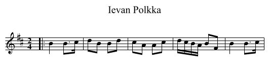 Ievan Polkka - staff notation
