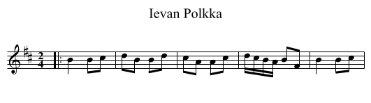 Ievan Polkka - staff notation