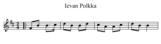 Ievan Polkka - staff notation