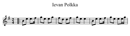 Ievan Polkka - staff notation