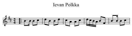 Ievan Polkka - staff notation