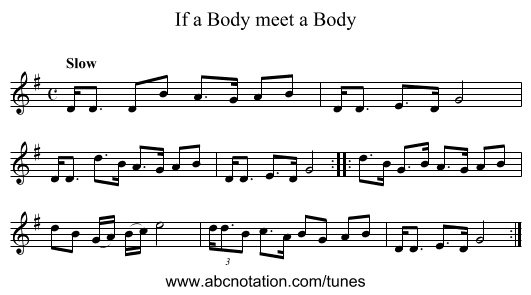 If a Body meet a Body - staff notation