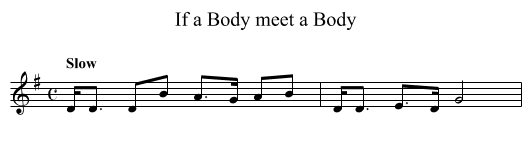 If a Body meet a Body - staff notation