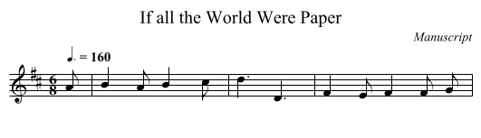 If all the World Were Paper - staff notation