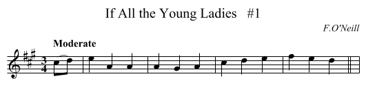 If All the Young Ladies   #1 - staff notation