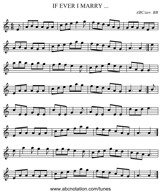 IF EVER I MARRY ... - staff notation