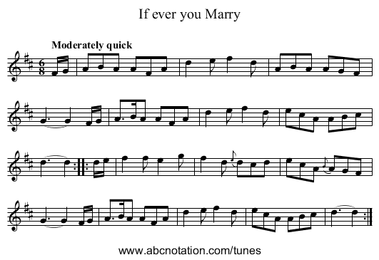 If ever you Marry - staff notation