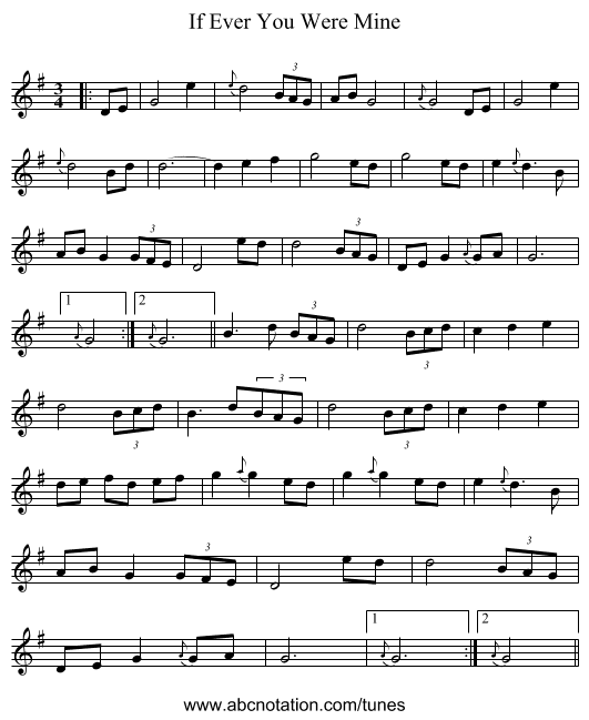 If Ever You Were Mine - staff notation