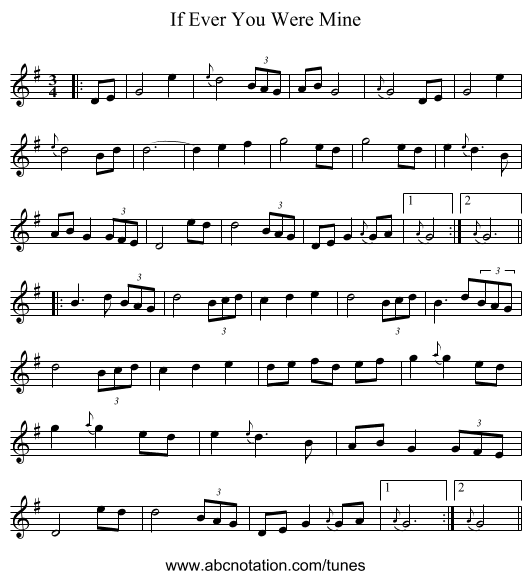 If Ever You Were Mine - staff notation