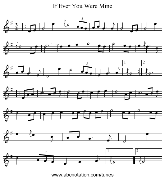 If Ever You Were Mine - staff notation