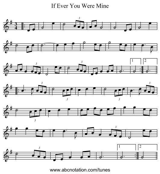If Ever You Were Mine - staff notation