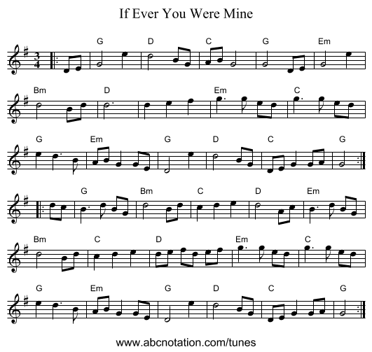 If Ever You Were Mine - staff notation