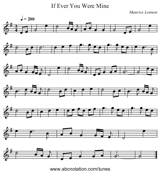 If Ever You Were Mine - staff notation