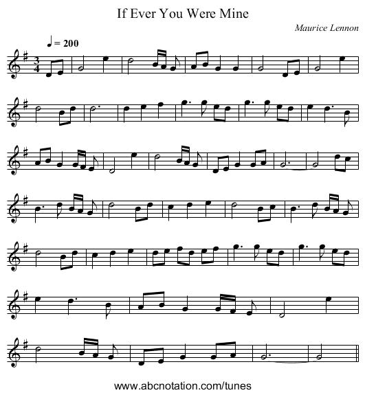 If Ever You Were Mine - staff notation