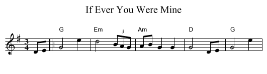 If Ever You Were Mine - staff notation