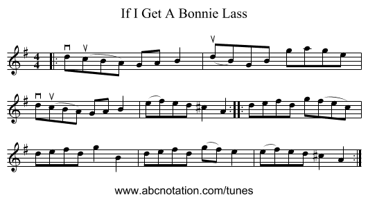 If I Get A Bonnie Lass - staff notation