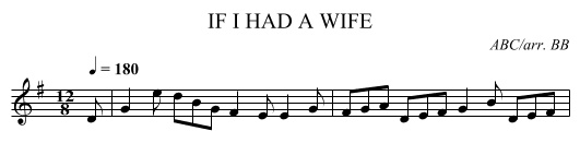 IF I HAD A WIFE - staff notation