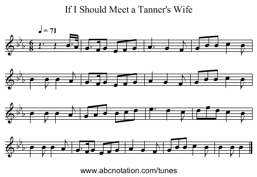 If I Should Meet a Tanner's Wife - staff notation
