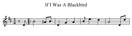 If I Was A Blackbird - staff notation