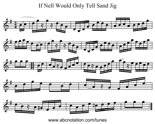 If Nell Would Only Tell Sand Jig - staff notation