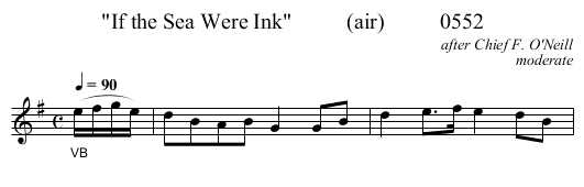 If the Sea Were Ink          (air)          0552 - staff notation