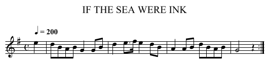 IF THE SEA WERE INK - staff notation