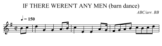 IF THERE WEREN'T ANY MEN (barn dance) - staff notation