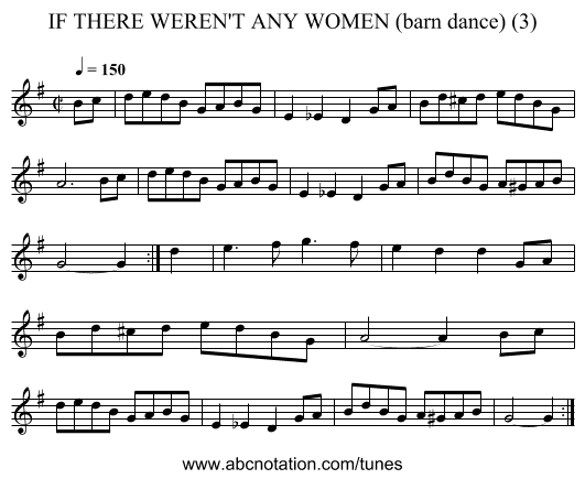 IF THERE WEREN'T ANY WOMEN (barn dance) (3) - staff notation