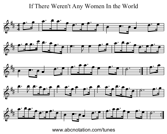 If There Weren't Any Women In the World - staff notation