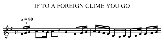 IF TO A FOREIGN CLIME YOU GO - staff notation