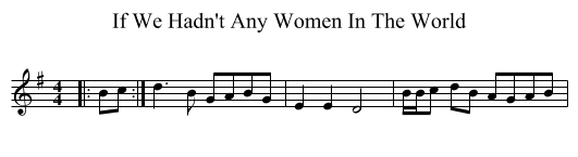 If We Hadn't Any Women In The World - staff notation