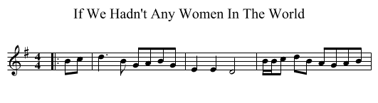 If We Hadn't Any Women In The World - staff notation